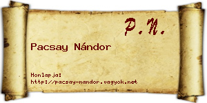 Pacsay Nándor névjegykártya