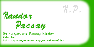 nandor pacsay business card